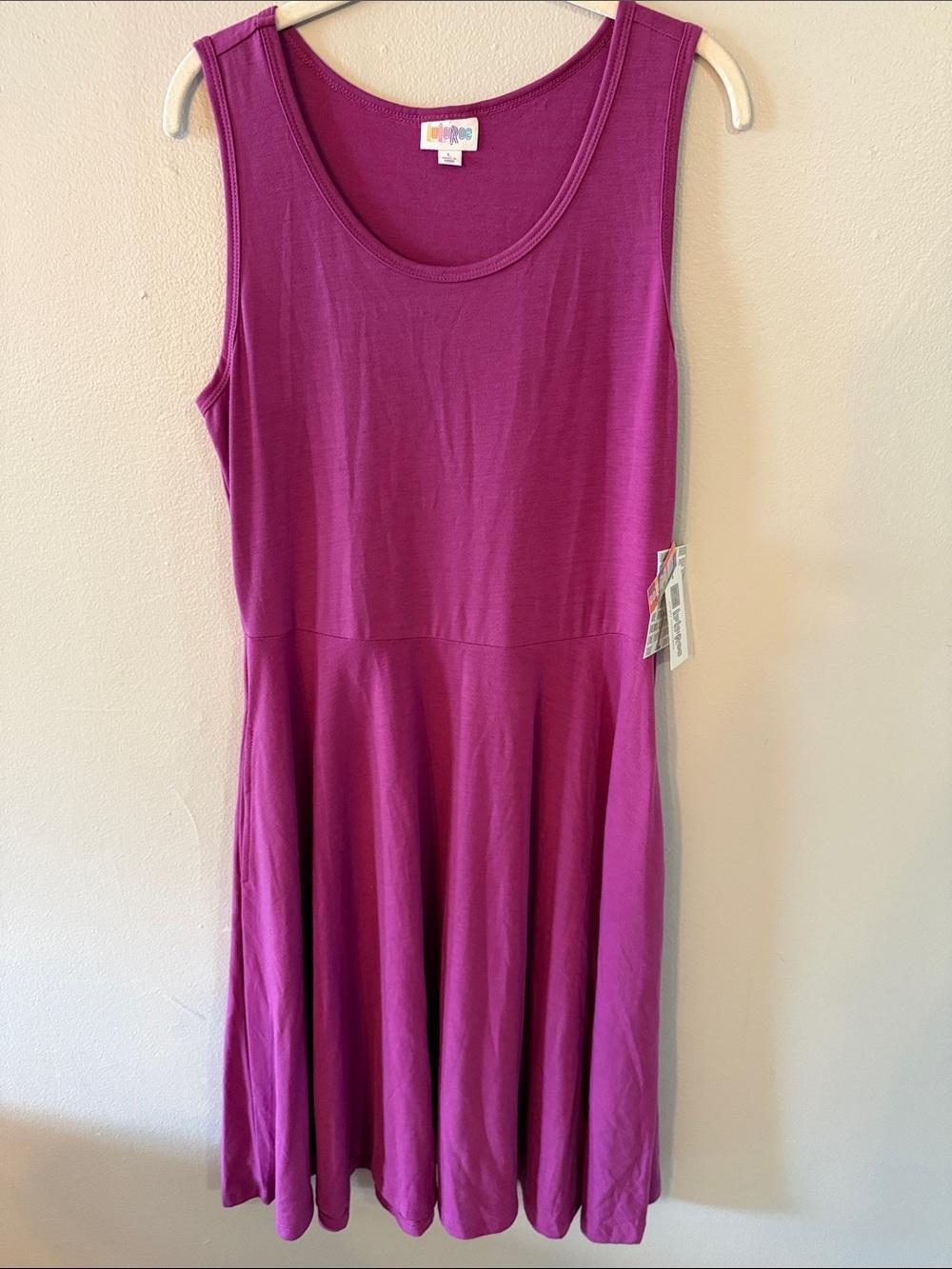 LuLaRoe Sleeveless Midi Dress in Vibrant Magenta